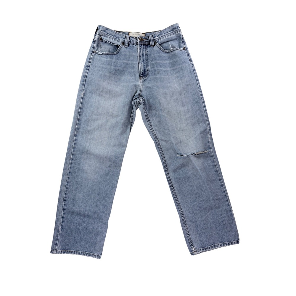 Mens 30 Urban Up Jeans Cotton Distressed Skater Light Wash Y2K Pipe Line Vintage
